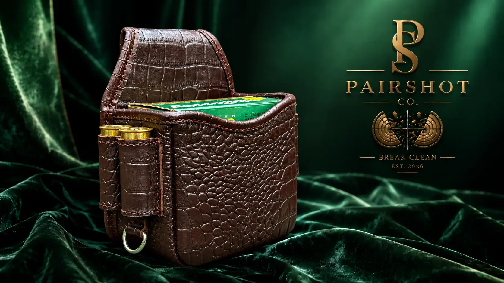 A bespoke crocodile-embossed flap hull bag