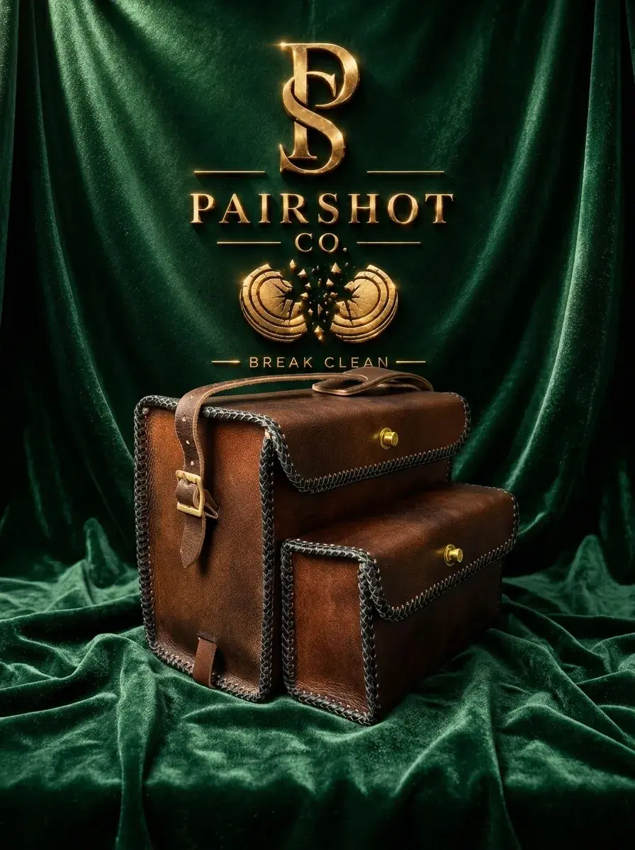 The Heritage Cartridge Case — Two-tier hand-stitched leather · brass pin locks