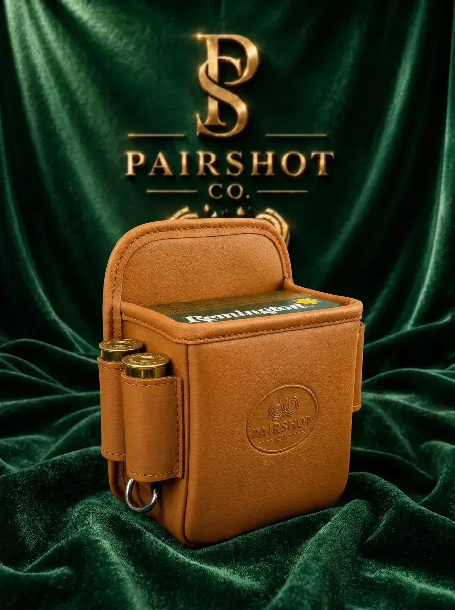 The Saddle Shell Pouch — Saddle-tan smooth leather · debossed crest